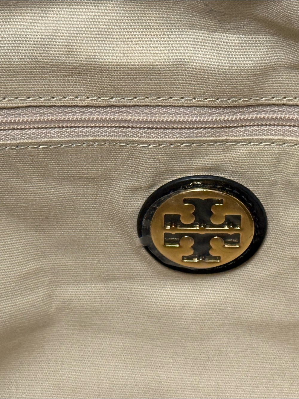 Tory Burch Black Nylon Tote with Patent Trim and Logo Detail - Picture 8 of 12